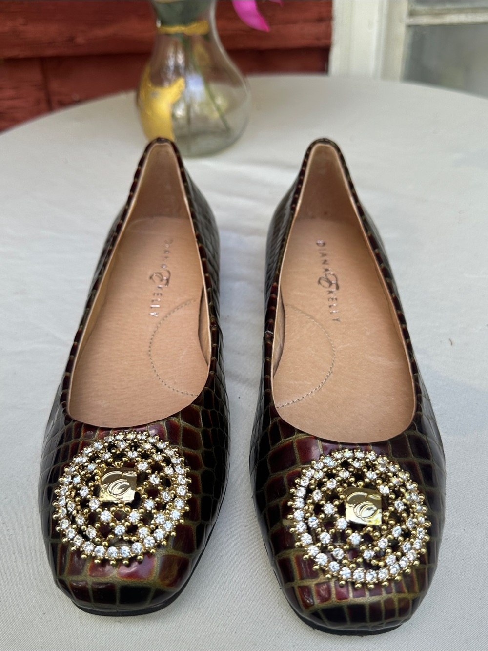 Diana E Kelley Croc Embellished Dress Shoes